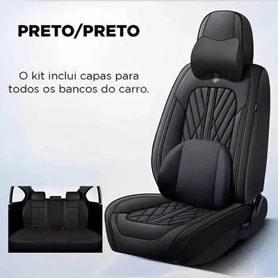 Kit Premium de Capas de Banco Automotivas Couro Legitimo + Brinde Exclusivo