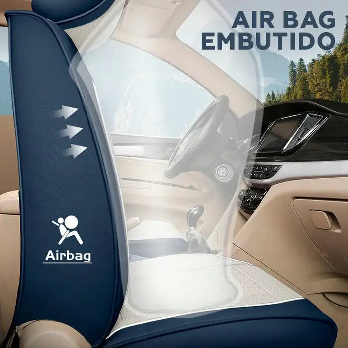 Capa Universal Marconeli® Completa para Carro em Couro Legítimo com AirBag +3 BRINDES: Tapetes Automotivos