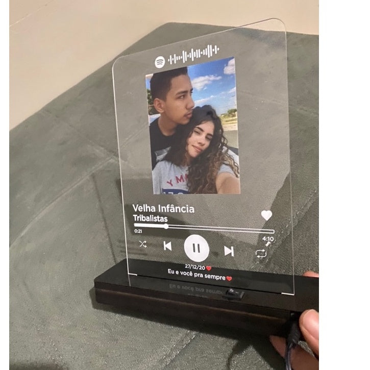 Luminária Romântica Casal Foto Personalizada