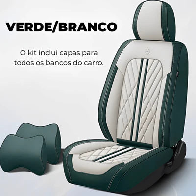Kit Premium de Capas de Banco Automotivas Couro Legitimo + Brinde Exclusivo