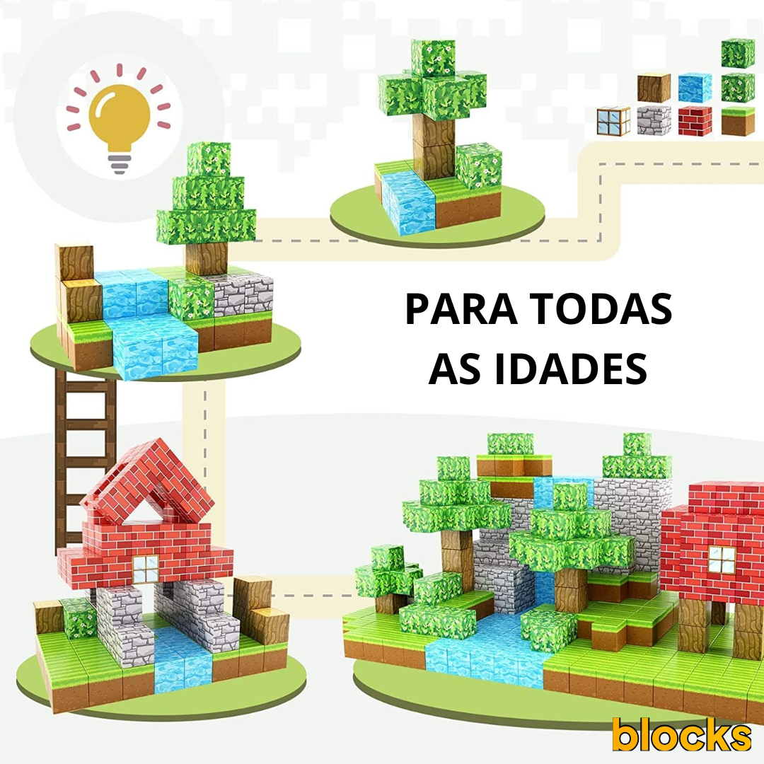 Esquenta Dia das Crianças Minecraft - 48/64/75 peças [+5 Personagens GRÁTIS]
