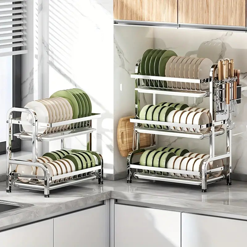 Adeus Bagunça: Escorredor Modular em Inox com Suportes Inteligentes
