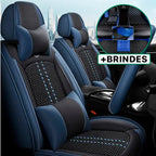 Capa Universal Marconeli® Completa para Carro em Couro Legítimo com AirBag +3 BRINDES: Tapetes Automotivos